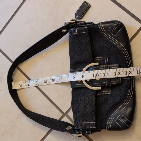 Coach Coach 3628 Vintage Soho Shoulder Bag Black Canvas Leather Monogram - Picture 14 of 14